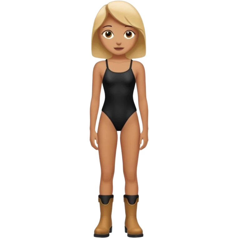 black swimsuit no human with boots emoji