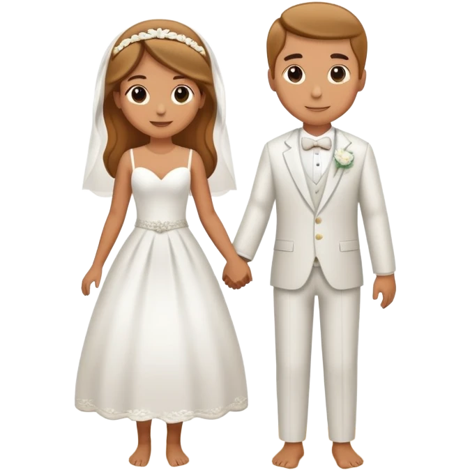 Wedding couple on the beach  emoji