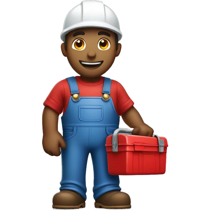 Plumber holding a red tool box emoji