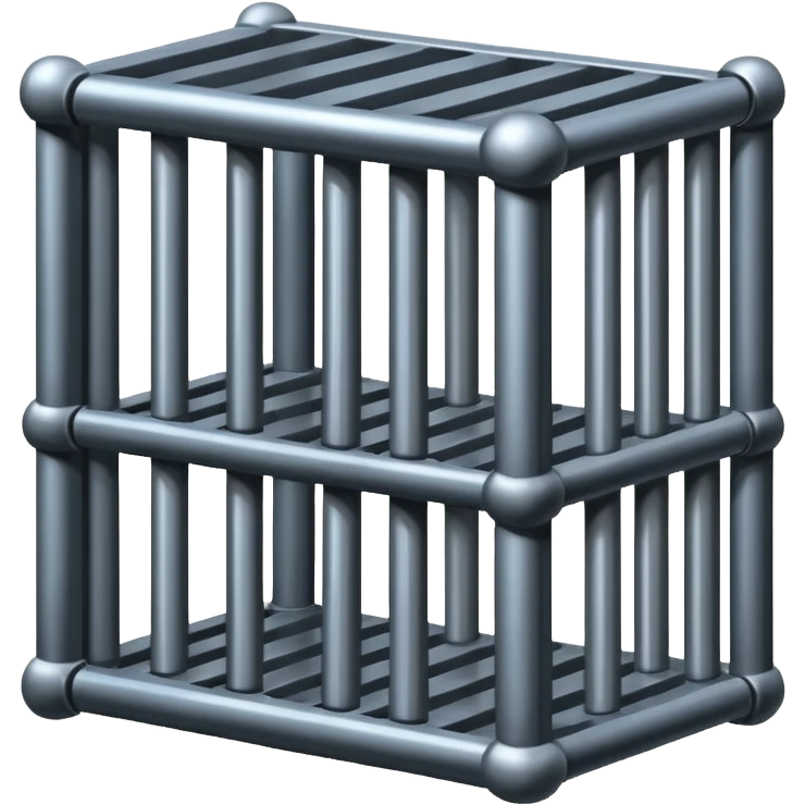 If there was a jail cell emoji in iOS, how would you design and iOS style emoji. Create an jail cell emoji with no prisoner. (Not a cage must be 4 rods facing) emoji