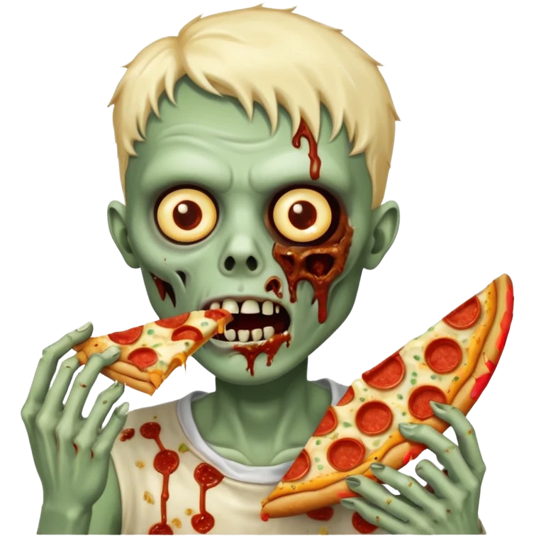 zombie eating pizza slice emoji