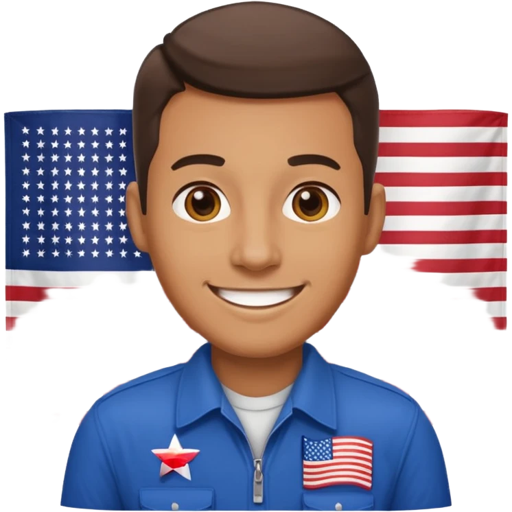 male tour guide in USA emoji