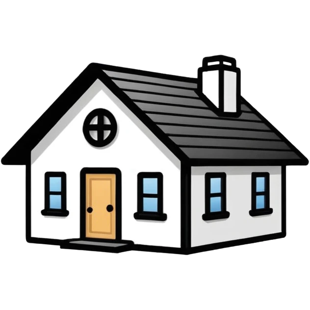 Ultra minimal monoline icon of a house with a simple loop knot integrated into the roof’s line, single consistent stroke weight, vector icon style, pure black line on white, optimized for UI/SF Symbols, minimal detail, crisp edges emoji