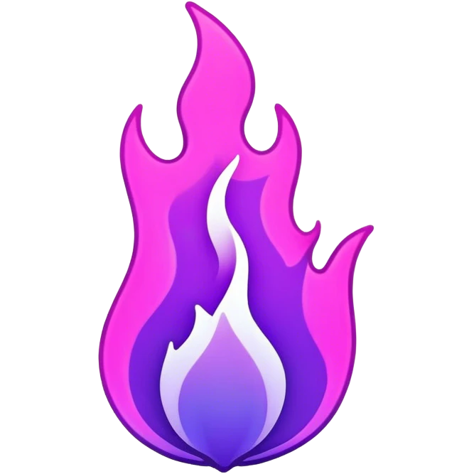 outline violet neon flame emoji