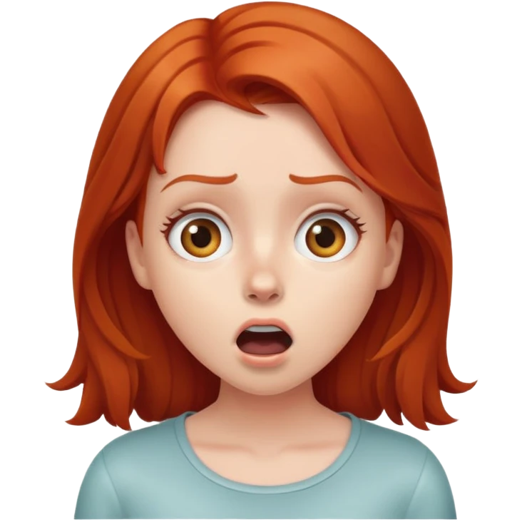 Redhead/ ginger girl shocked  emoji