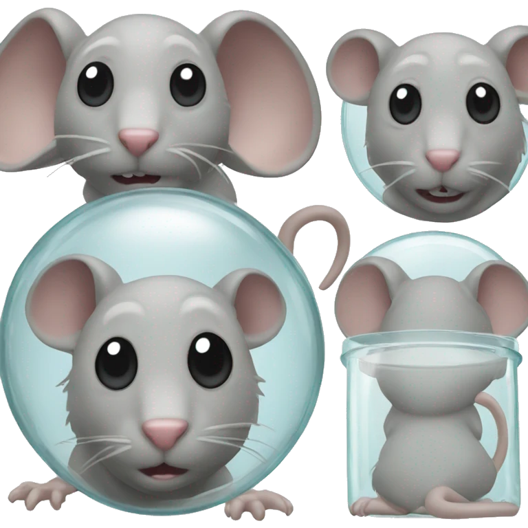A rat turning into glass emoji
