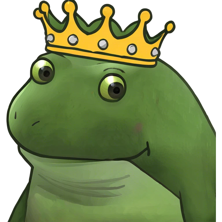 Cute bufo with a crown  emoji