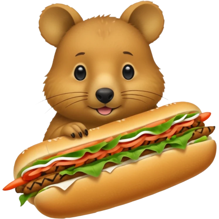 quokka eating bahn mi emoji