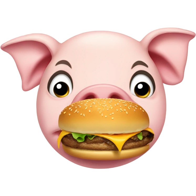 Pig eating a burger  emoji