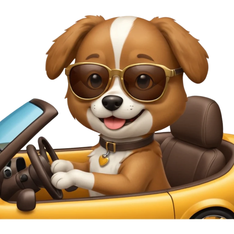 A dog driving emoji