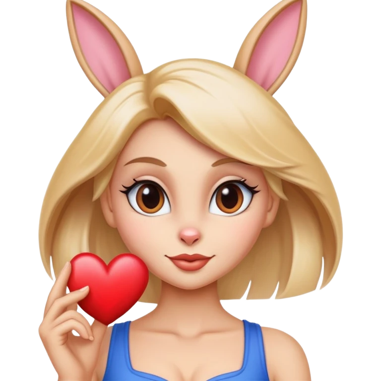 Lola bunny as a human with a heart emoji