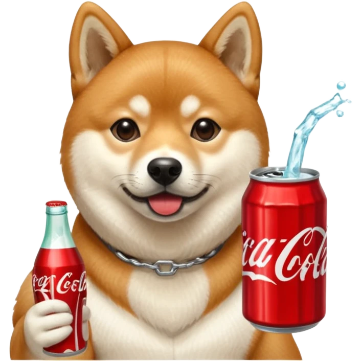 Shiba Jasper drinking Coca Cola emoji