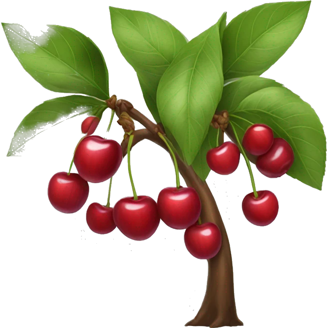 Beautiful cherry fruit tree emoji