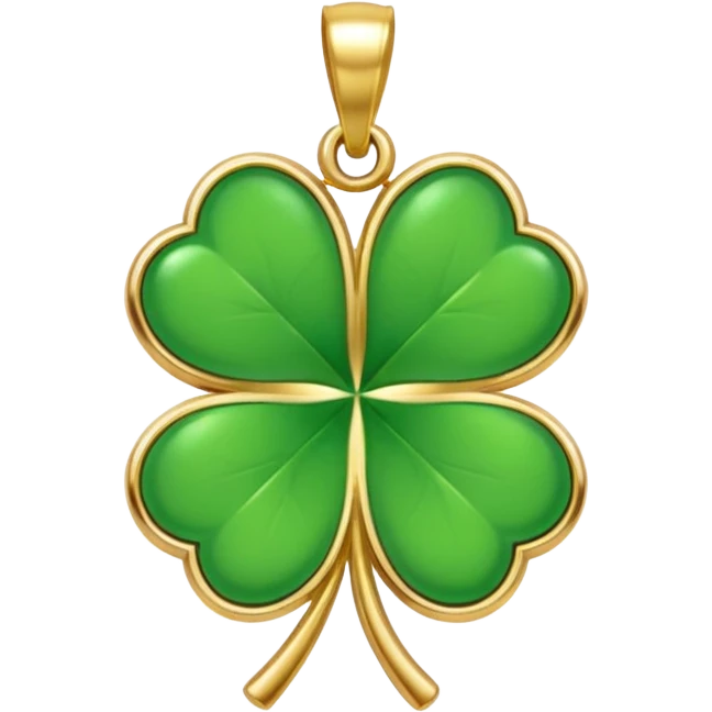 Lucky clover charm – green four-leaf clover, gold pendant emoji