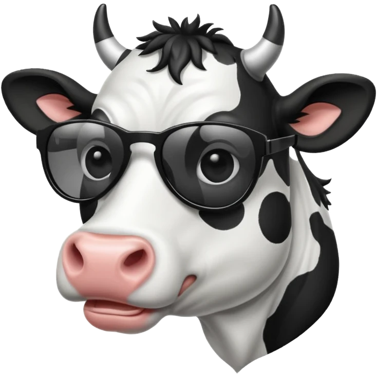 make a cow emoji wear sunglasses emoji