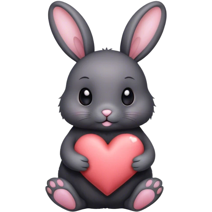 valentines day bunny black rabbit emoji