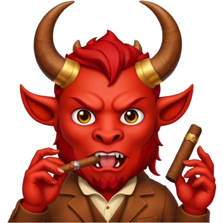 Emoji de diablo con sigarro en la boca emoji