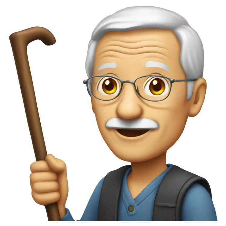 Old person with cane emoji