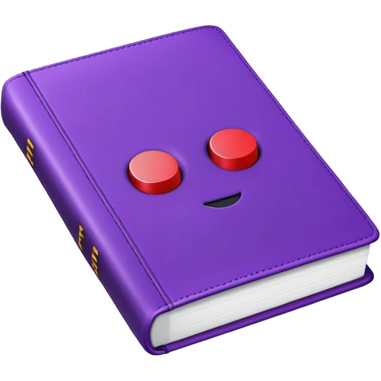 Closed purple book identical to the red book emoji 📕 but purple colored with "VOL. 5" written on the cover emoji