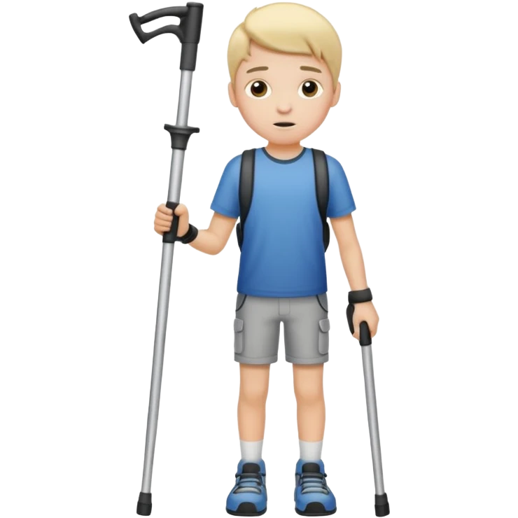 Boy with crutches emoji