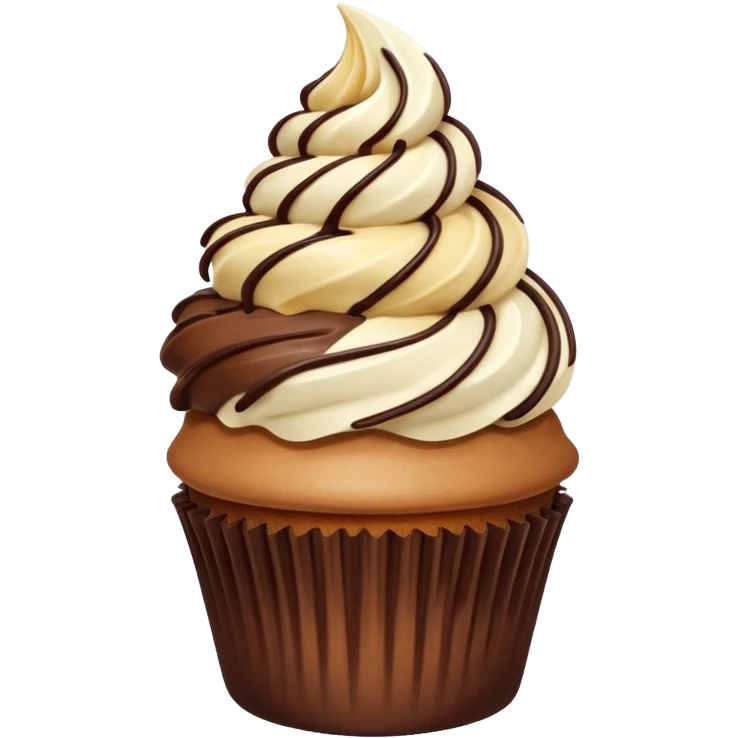 Twisted Vanilla & chocolate soft serve cupcake emoji