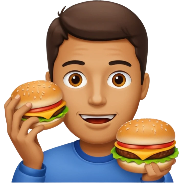 man eating hamburger  emoji