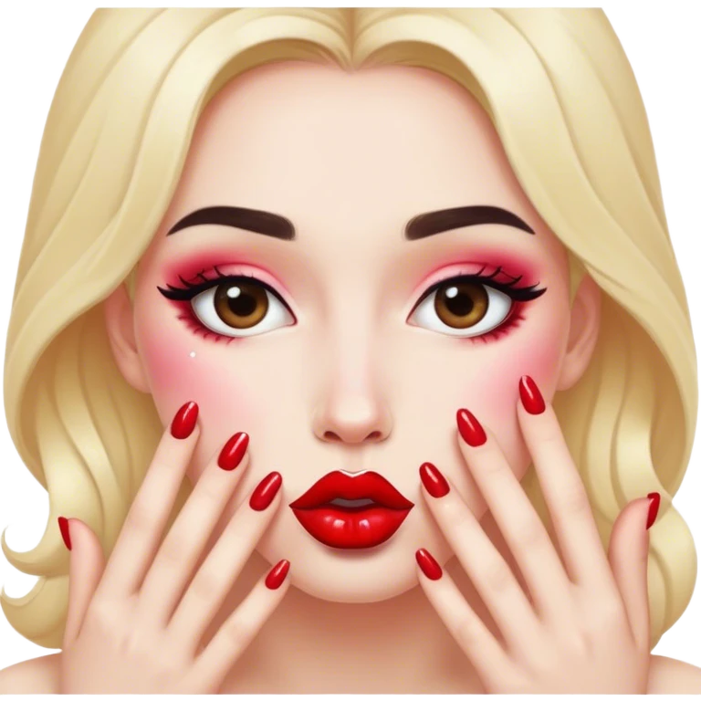 Kissy face with nails emoji