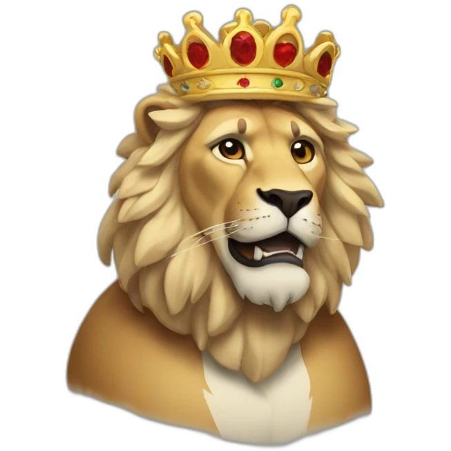 León con una corona emoji