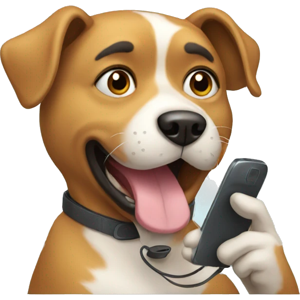 Dog using a phone  emoji