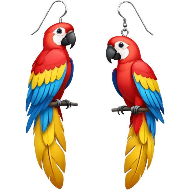 Macaw earings emoji