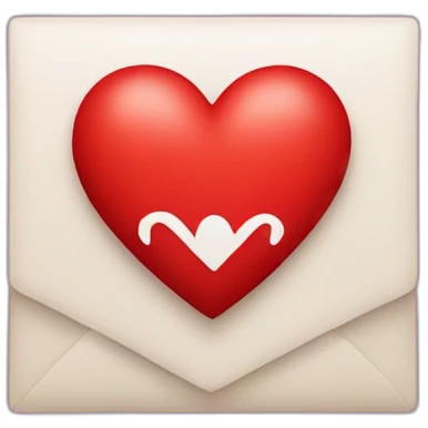 red heart with the letter m in the middle emoji