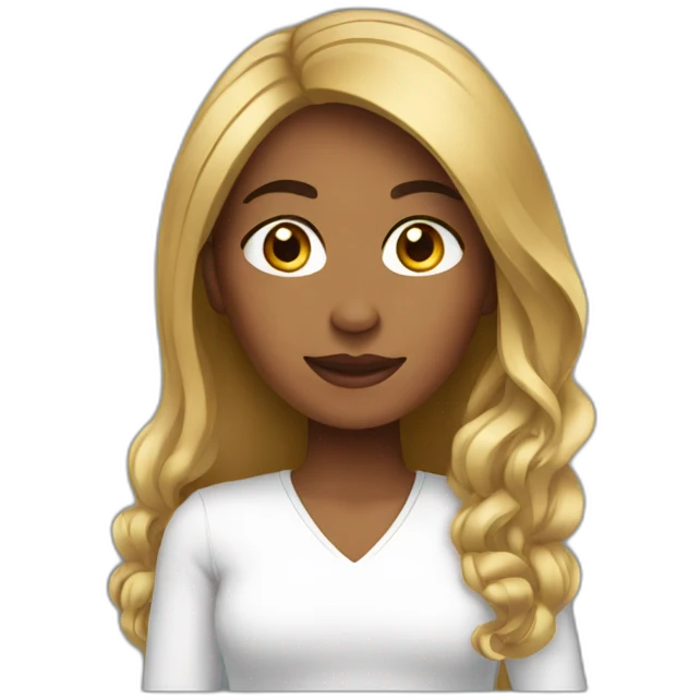 mujer cabello negro largo emoji