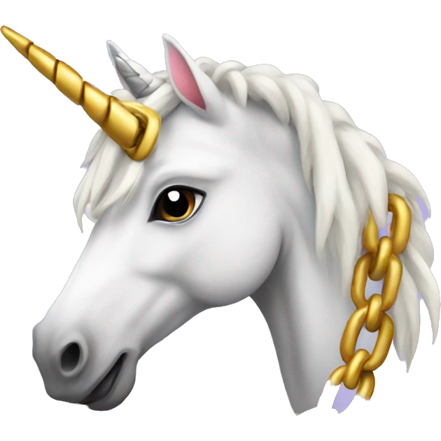Unicorn with a chain emoji
