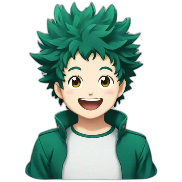 excited izuku midoriya, anime style emoji