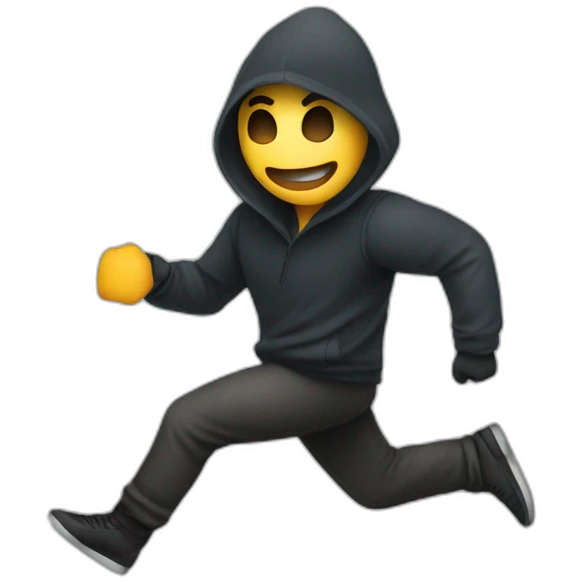 a thief stealing and running emoji