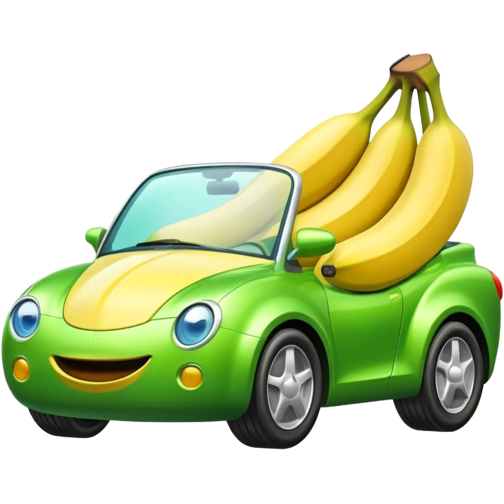 Banana car cartoon green screen  emoji