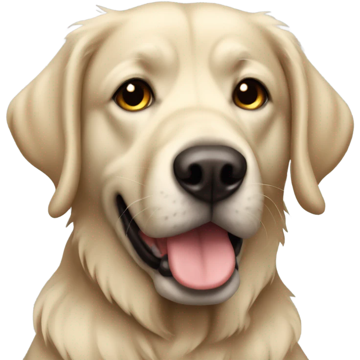 Black long hair lab dog emoji