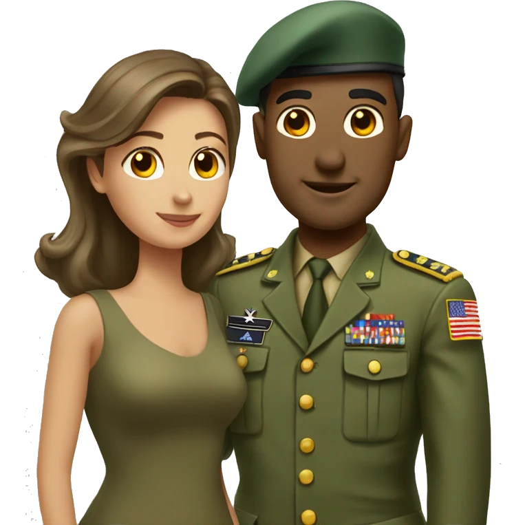 An army man with his wife emoji