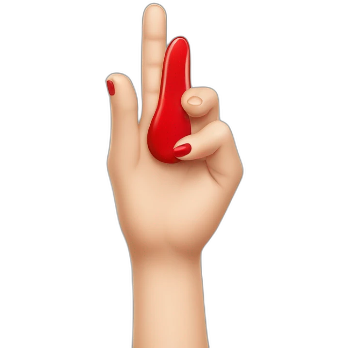Middle finger with red nail polish  emoji