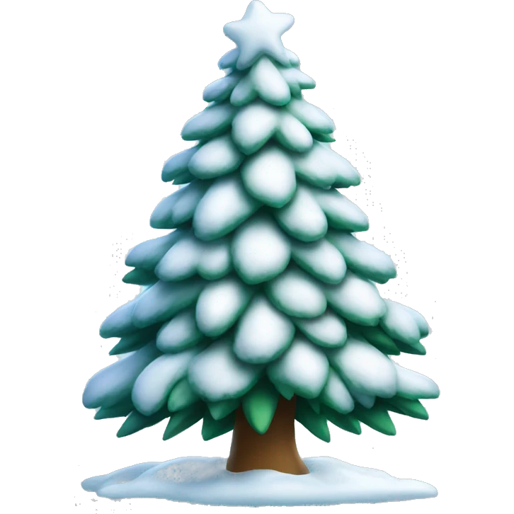 snowy christmas tree emoji
