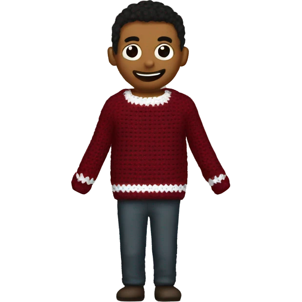  crochet maroon christmas sweater emoji