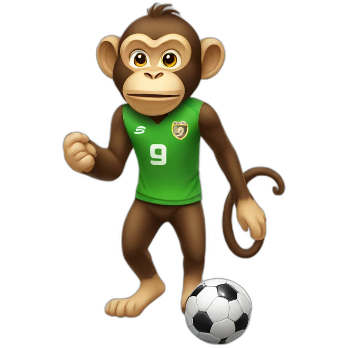 Monkey betting on soccer emoji