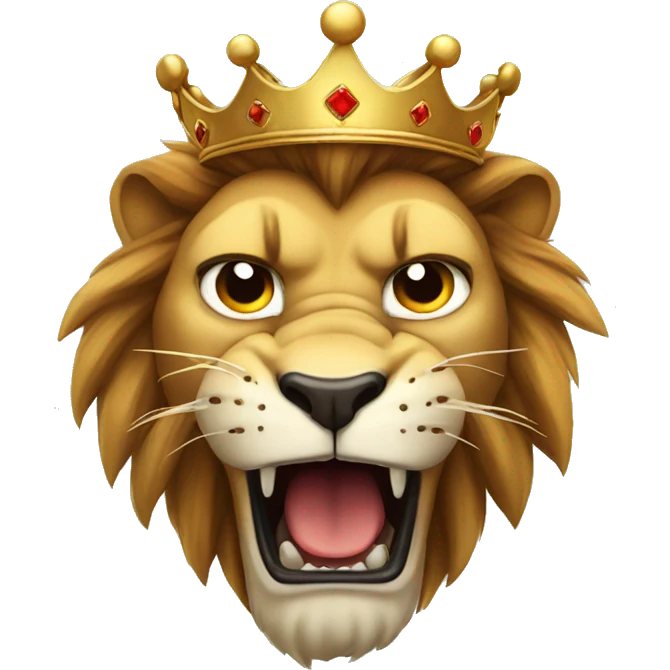 anger lion with crown emoji