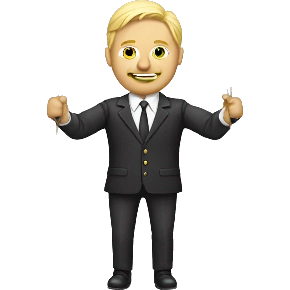 Blonde business man marionette strings emoji