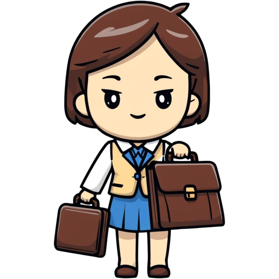 Japanese professional girl with briefcase emoji