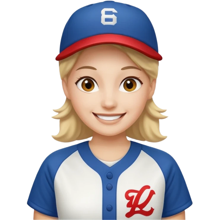 woman with white baseball jersey  emoji