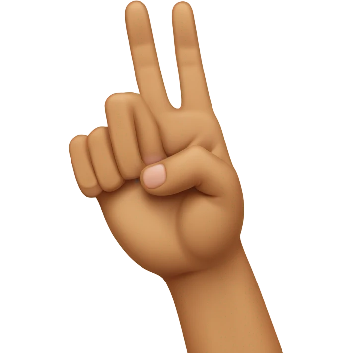 Tan Hand heart with pointer and middle finger  emoji