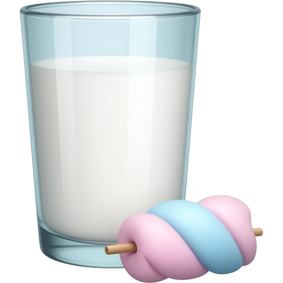 Milk with cotton candy pink the blue emoji