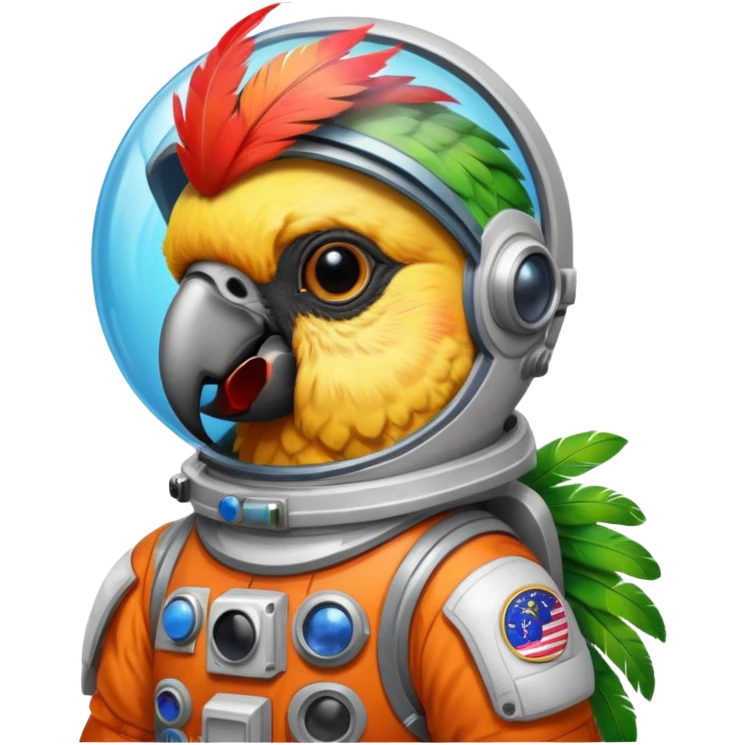 parrot with astronaut suit emoji