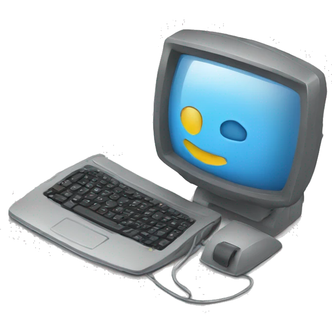 un ordinateur utilisant l'ia emoji